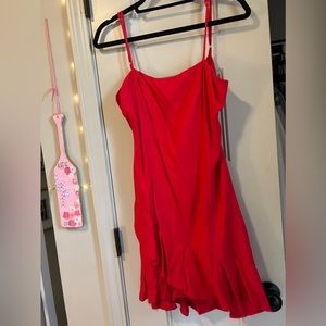 Hello Molly Red Ruffle/Wrap Dress size L